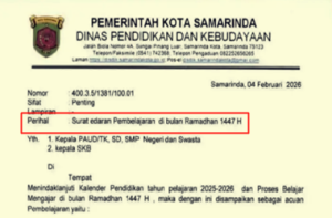 Surat Edaran Pembelajaran Selama Bulan Ramadan 1447 H