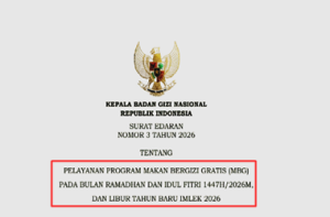Surat Edaran Kepala BGN tentang Pelayanan Program MBG pada Bulan Ramadan, Idul Fitri, dan Tahun Baru Imlek 2026