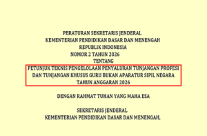Persesjen Kemendikdasmen Nomor 2 Tahun 2026 tentang Juknis Penyaluran TPG dan Tunjangan Khusus Guru Non ASN 2026