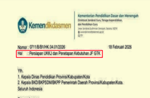 Surat Edaran Persiapan UKKJ dan Penetapan Kebutuhan JF GTK 2026