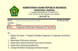 Surat Edaran Penggunaan DTSEN dalam Pelaksanaan PIP dan KIPK 2026