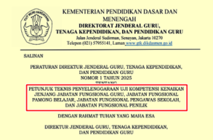 Perdirjen GTKPG Nomor 1 Tahun 2025 tentang Juknis UKKJ JF GTK