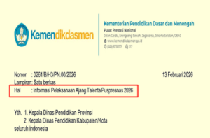 Surat Edaran Informasi Pelaksanaan Ajang Talenta Puspresnas 2026