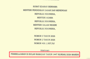 Surat Edaran Bersama (SEB) Pembelajaran di Bulan Ramadan 2026