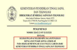 Pengumuman Rekrutmen Kepala Sekolah dan Wakil Kepala Sekolah SMA Unggul Garuda Baru 2026