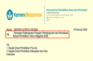 Surat Edaran Persiapan Pelaksanaan Program Pembangunan dan Revitalisasi Satuan Pendidikan 2026