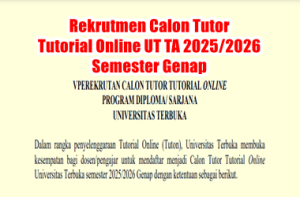 Rekrutmen Tutor Tutorial Online UT Semester Genap TA 2025/2026