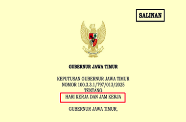 Ketentuan Hari Kerja dan Jam Kerja Pegawai Tahun 2026 Pemerintah Provinsi Jawa Timur