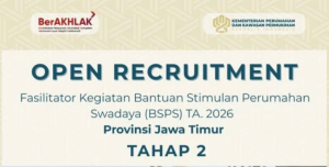 Rekrutmen Fasilitator BSPS TA 2026 Tahap 2 Provinsi Jawa Timur