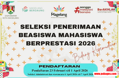 Pengumuman Seleksi Beasiswa Mahasiswa Berprestasi Tahun 2026 Bidang Kepemudaan Kota Magelang