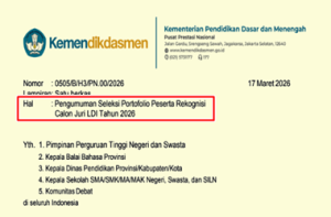 Pengumuman Hasil Seleksi Portofolio Peserta Rekognisi Calon Juri Lomba Debat Indonesia (LDI) Tahun 2026