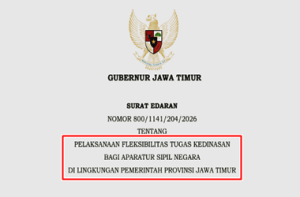 Surat Edaran Gubernur Jawa Timur tentang Fleksibilitas Kerja ASN