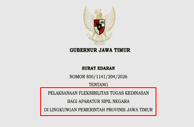Surat Edaran Gubernur Jawa Timur tentang Fleksibilitas Kerja ASN