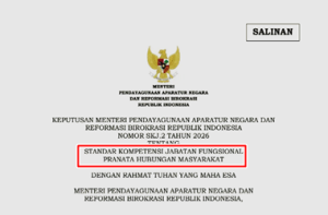 Kepmen PANRB Nomor SKJ.2 Tahun 2026 tentang Standar Kompetensi Jabatan Fungsional Pranata Hubungan Masyarakat