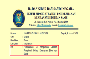Pengumuman Uji Kompetensi Jabatan Fungsional bidang Keamanan Siber dan Sandi Tahun 2026