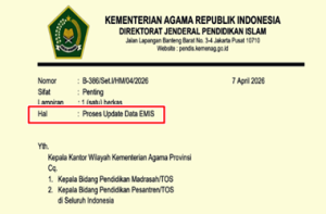Surat Edaran Proses Update Data EMIS