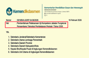 Surat Edaran Uji Kompetensi JF PTP Tahun 2026 Periode 1