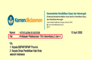 Surat Edaran Himbauan Pelaksanaan TKA Gelombang 3 dan 4